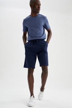 DeFacto, Bermude slim fit cu snur, Bleumarin inchis DeFacto, Bermude slim fit cu snur, Bleumarin inchis