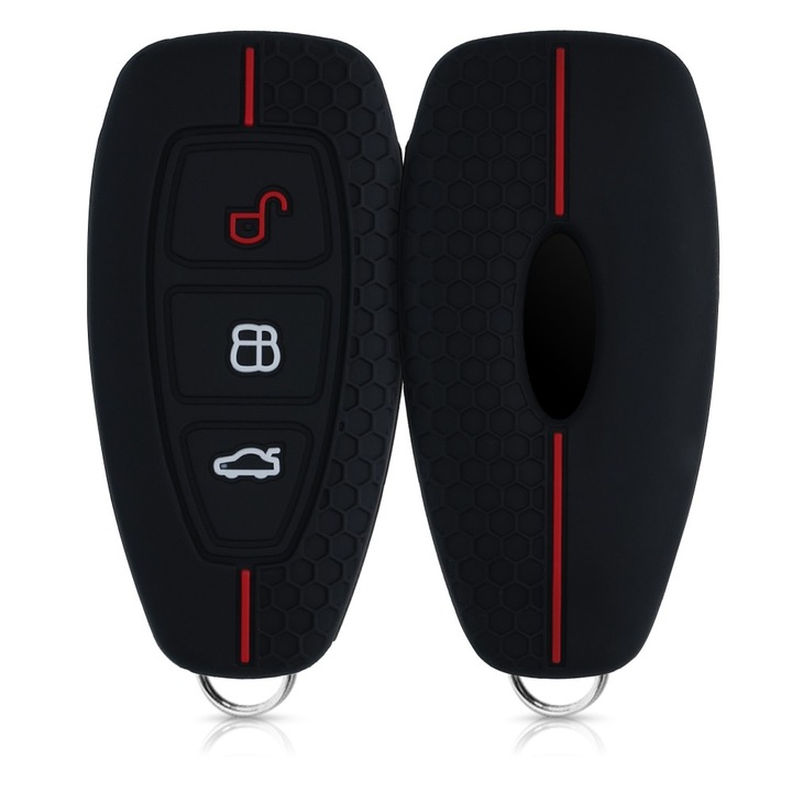 Kwmobile Kulcstartó, Fordhoz, 3 gomb, Keyless Go, szilikon, fekete, 53133.01