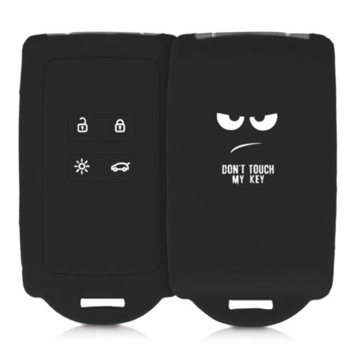 Husa Cheie Auto pentru Renault/Dacia, 4 Butoane, Keyless Go, Silicon, Negru, 49769.01