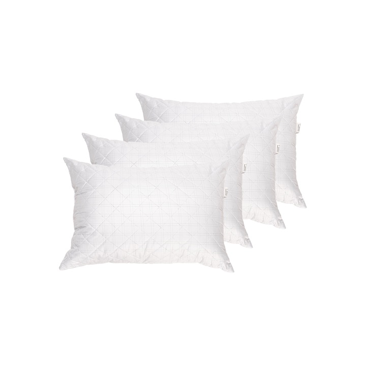 Комплект 4 възглавници Somnart, Ватирани, 50x70 см, Микрофибър с въглеродни влакна