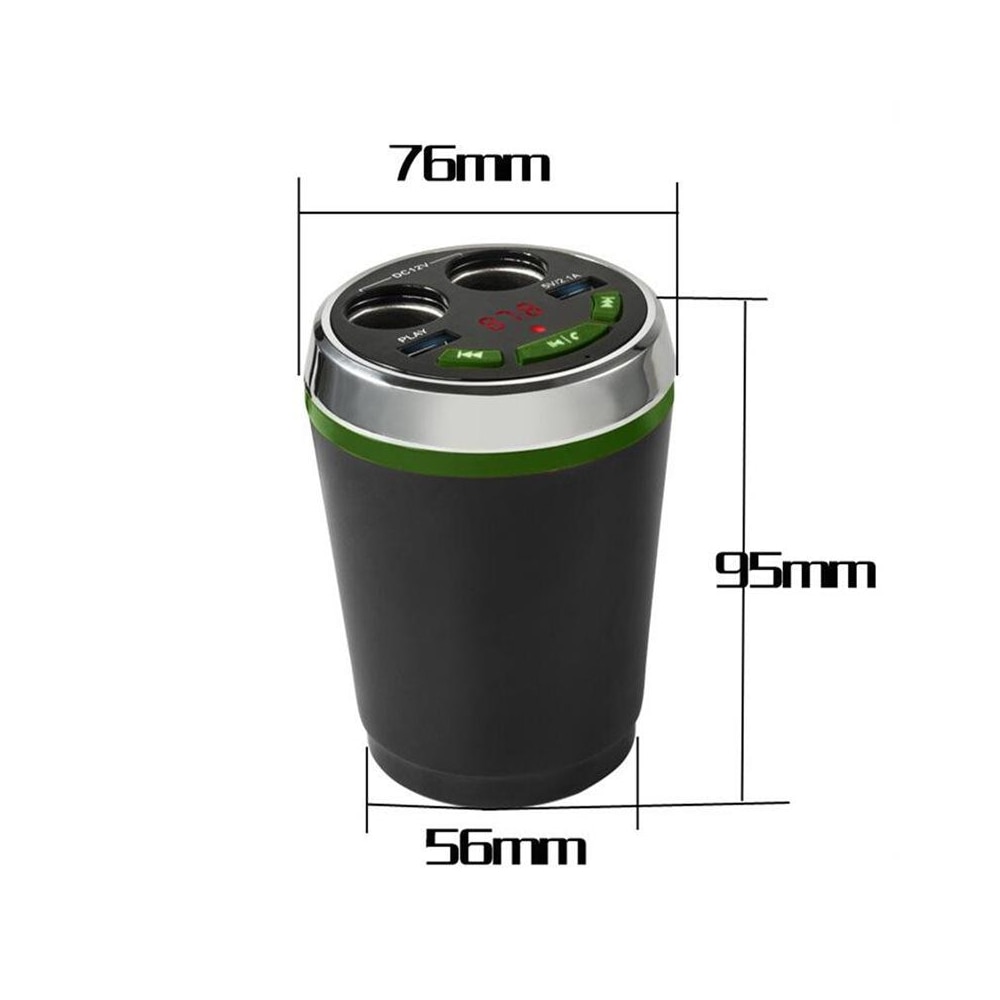 Multiplicator Bigshot Priza Bricheta Auto cu Modulator FM Incorporat, Bluetooth, Doua Iesiri Bricheta 12V, USB 5V 2Ah, Negru-Rosu