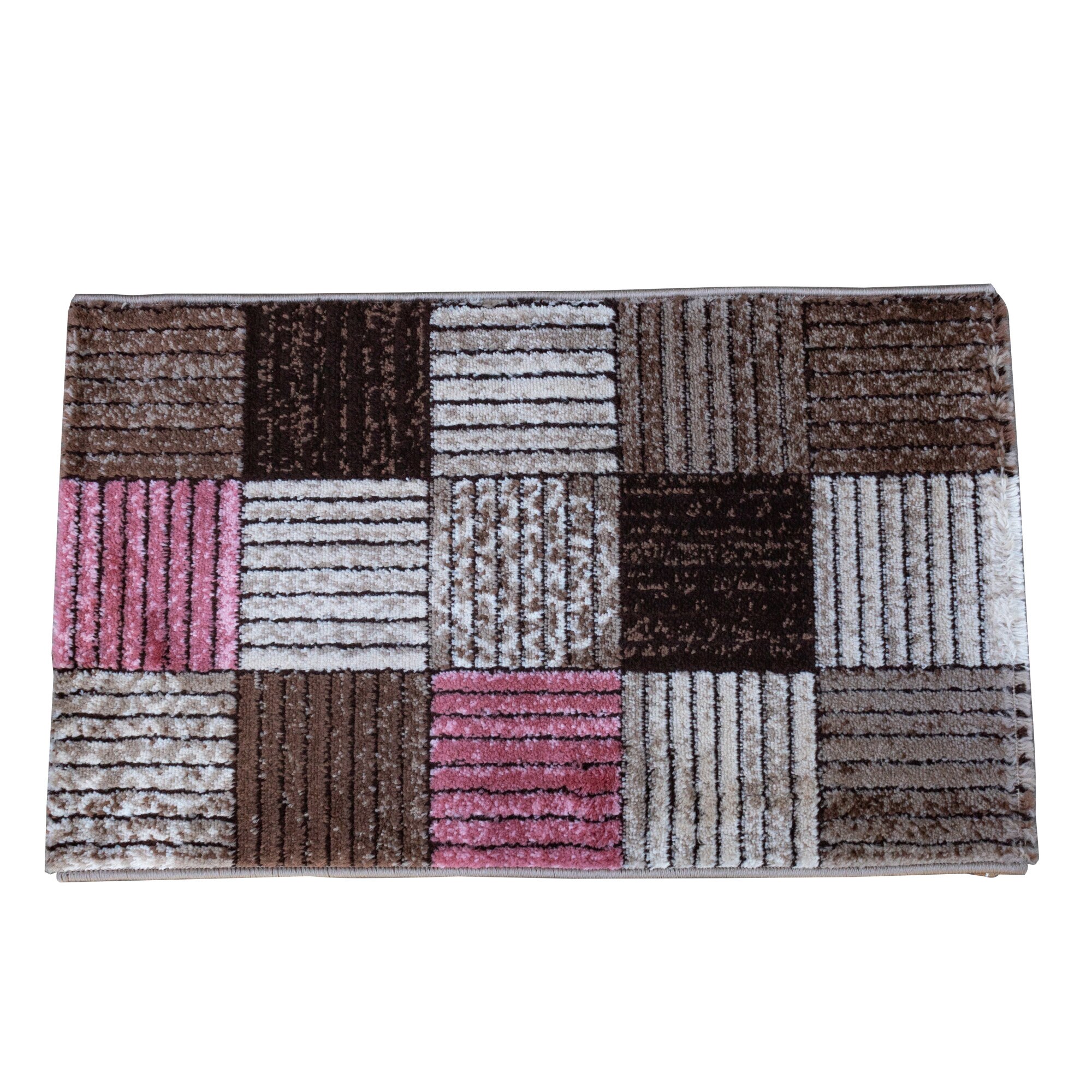 Covor Silver 5214 , 50x80 cm,30% poliester 70% polipropilena heat-set , inaltime plus 9 mm, gramaj 1800g/mp, model roz cu bej