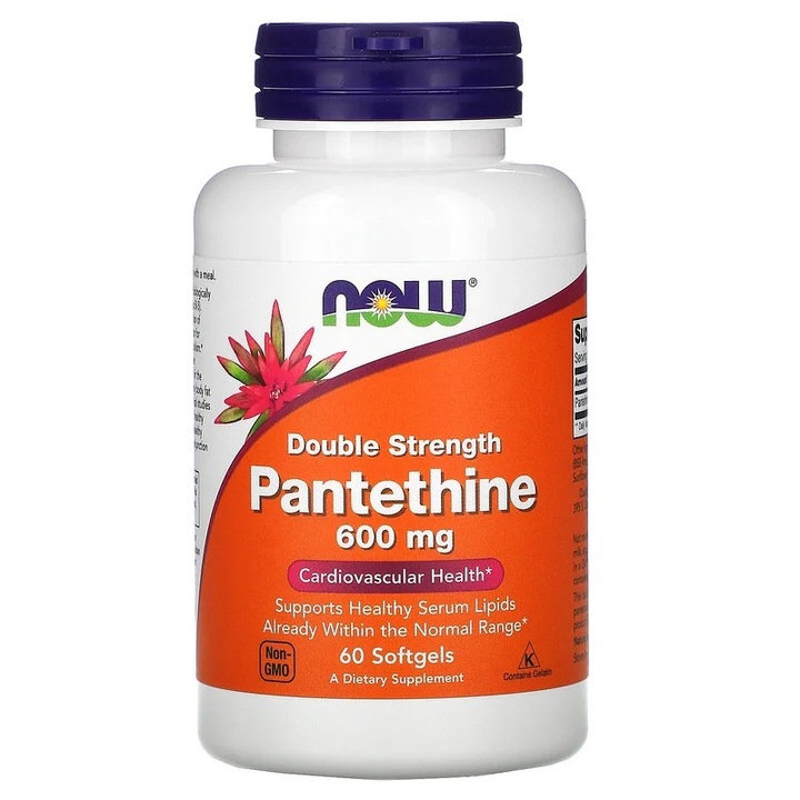 Хранителна добавка NOW FOODS Pantethine 600mg двойни капсули по 60 дражета