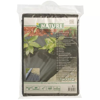 Nature Membrana antiburuieni pentru sol, vidaXL,Polipropilena, 1 x 10 m, Negru Nature Membrana antiburuieni pentru sol, vidaXL,Polipropilena, 1 x 10 m, Negru