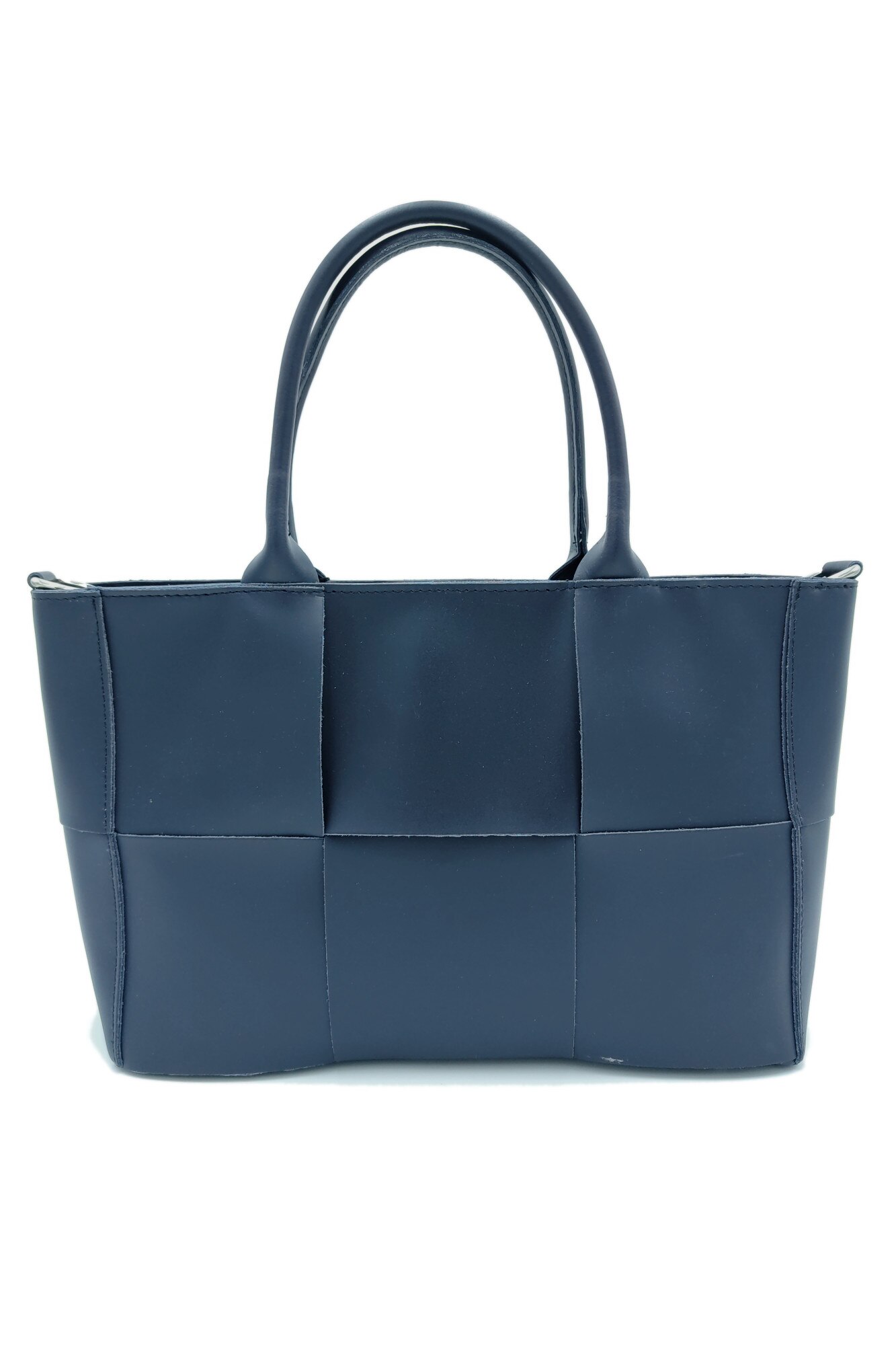 Geanta office Bellezza Da Firenze, din piele tip ruga, de mana si umar, albastru inchis, LaRue