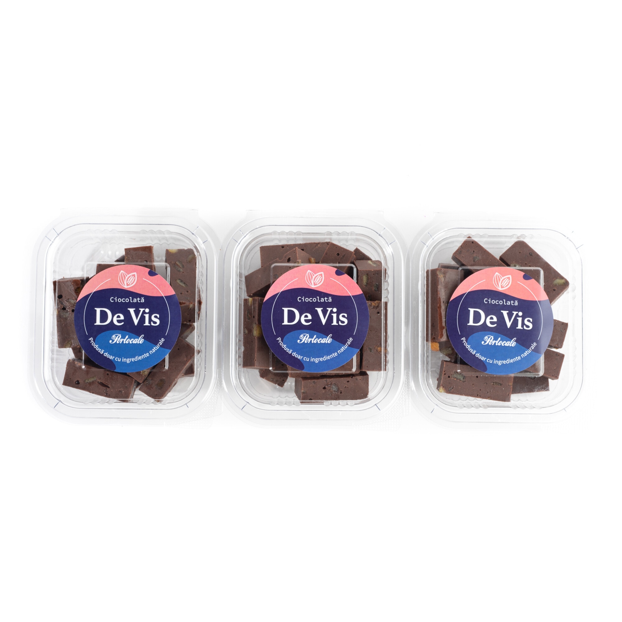 Set 3 caserole, ciocolata de casa, neagra cu portocale, 450g