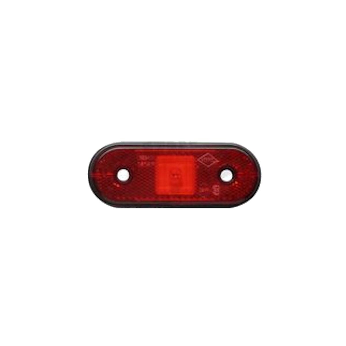 Lampa gabarit cu LED, ovala, 12/24V, 120x67mm, rosu