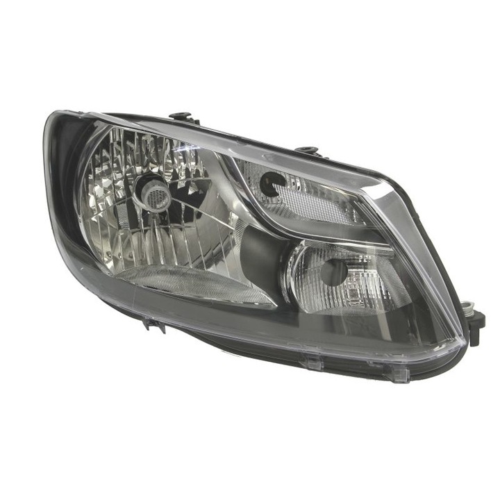 Фар VW Caddy III 08.2010-05.2015 десен, хром, електрически с електродвигател с дневна светлина, крушка H4