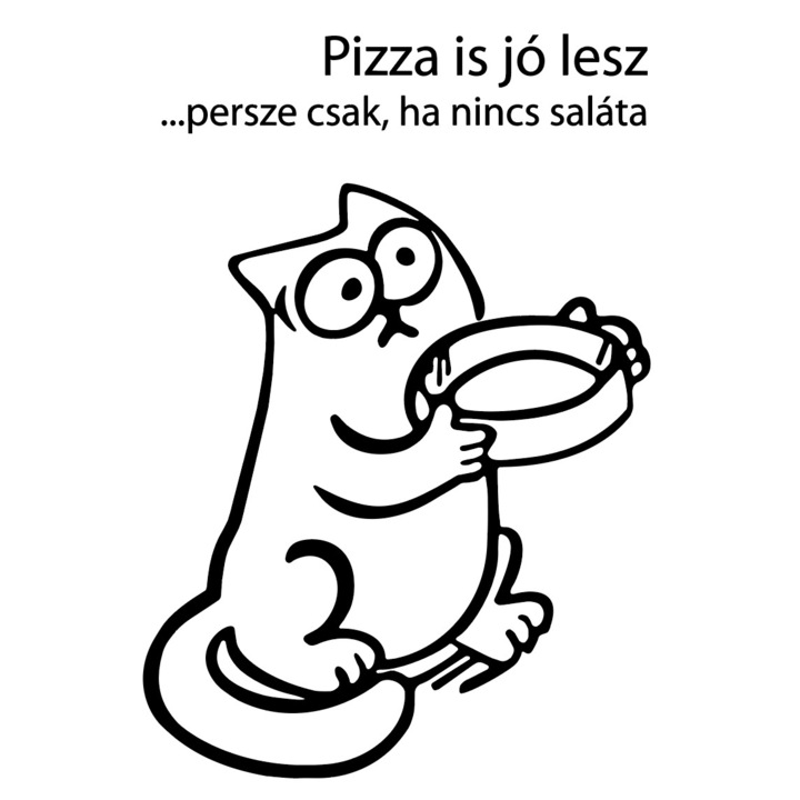 homeTATTOO - Pizza is jó lesz, 38x53 cm , Fekete