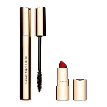 Set Clarins Glam Attitudine Mascara Supravolume Black 8 ml, mini ruj Joli Rouge nuanta 742 1.5 g Set Clarins Glam Attitudine Mascara Supravolume Black 8 ml, mini ruj Joli Rouge nuanta 742 1.5 g