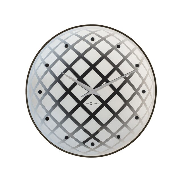 Ceas de perete, NeXtime, 43 cm, sticla, gri