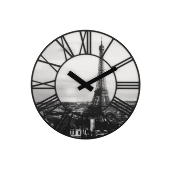 Ceas de perete, NeXtime, La Ville, 39 cm, plastic, 3D, negru/gri Ceas de perete, NeXtime, La Ville, 39 cm, plastic, 3D, negru/gri