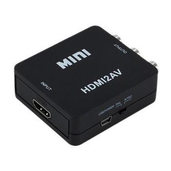 Adaptor HDMI la AV, Active, Full HD, convertor HDMI digital la 3 x RCA analog, cu mufa video si sunet audio mama, cablu alimentare USB 5V Adaptor HDMI la AV, Active, Full HD, convertor HDMI digital la 3 x RCA analog, cu mufa video si sunet audio mama, cablu alimentare USB 5V
