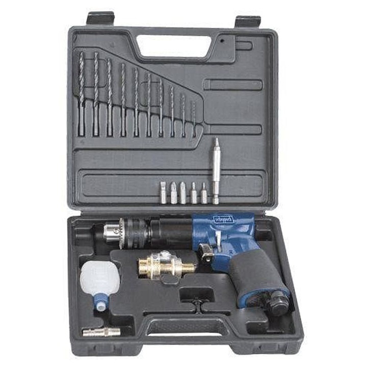 Комплект пневматична бормашина Scheppach, 6.3 bar, 7000 обр., Многоцветен