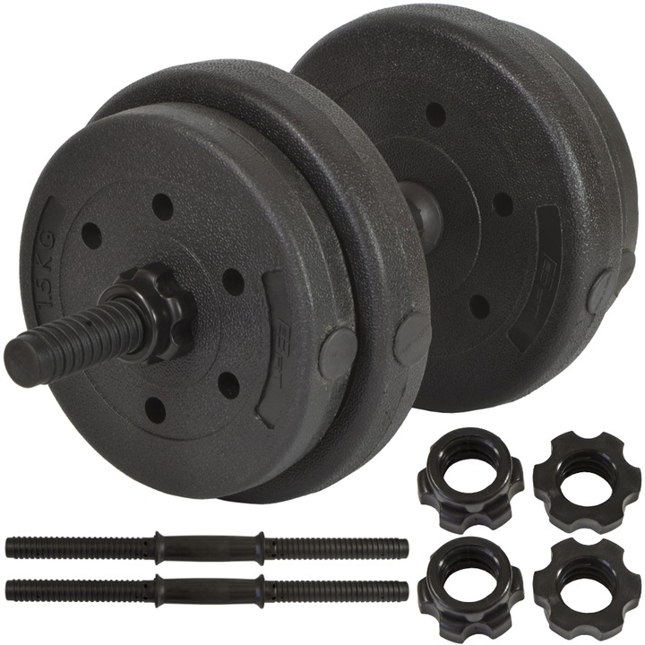 Комплект от 2 броя дъмбели Eb Fit 16, 2x8 кг, Черен