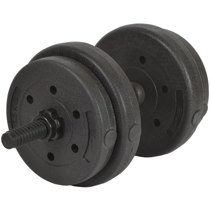 Set 2 gantere Eb Fit 16kg (2x8kg), Negru