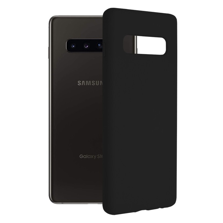 Кейс за Samsung Galaxy S10 Plus, Силиконов, Черен