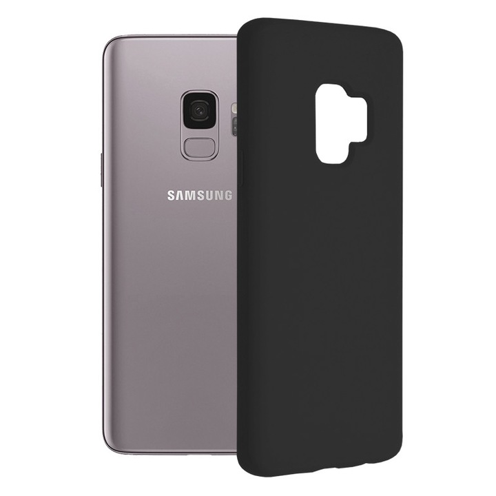 Кейс за Samsung Galaxy S9, силиконов, черен