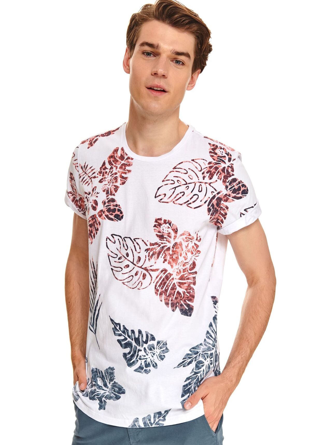Tricou barbati, TOP SECRET, SPO4676, Alb, 2XL