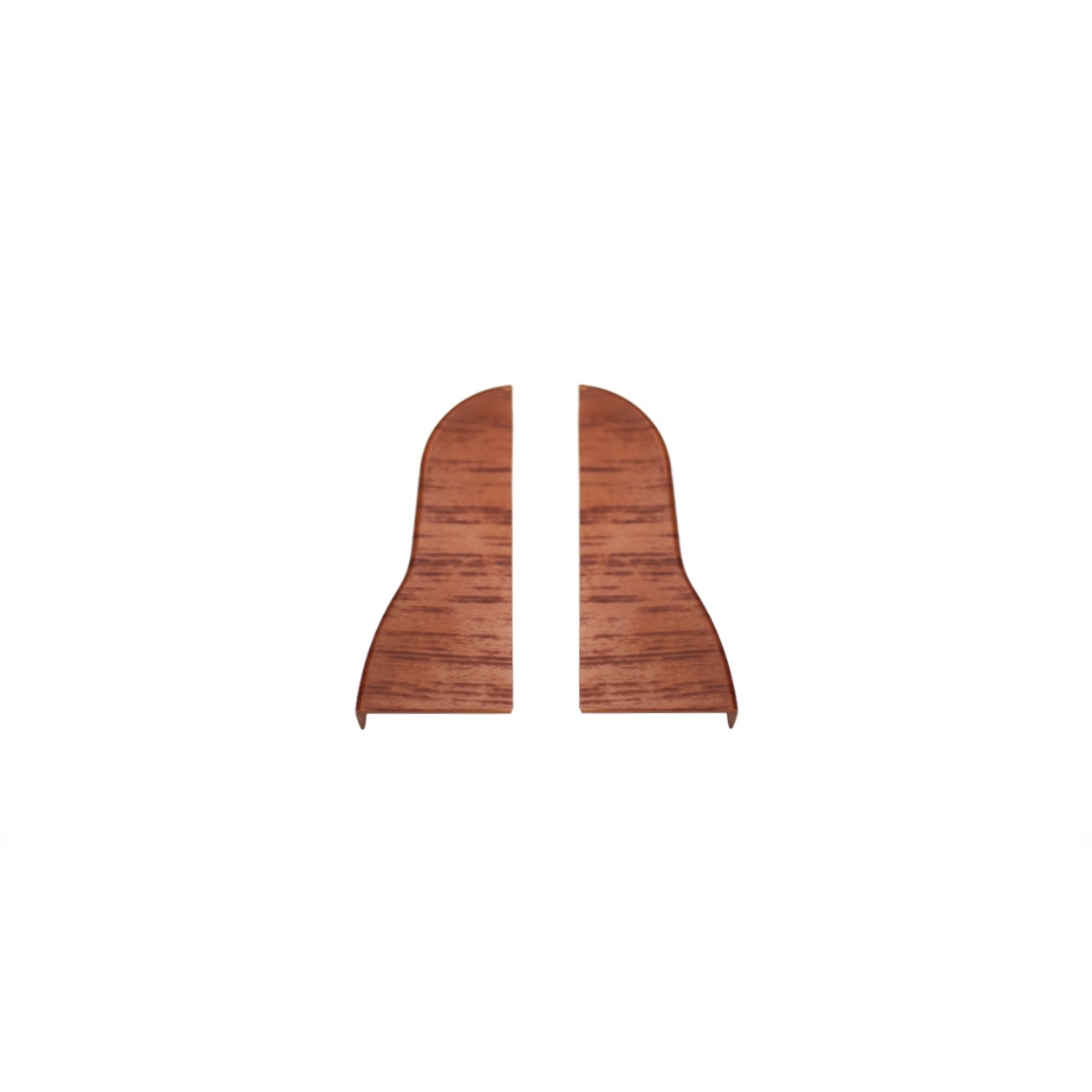 Set terminatie stanga/dreapta pentru plinta PVC VKP, 53x15 mm, mahon exotic