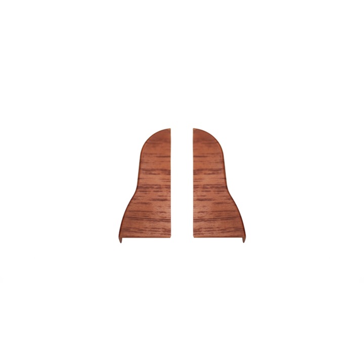 Set terminatie stanga/dreapta pentru plinta PVC VKP, 53x15 mm, mahon exotic