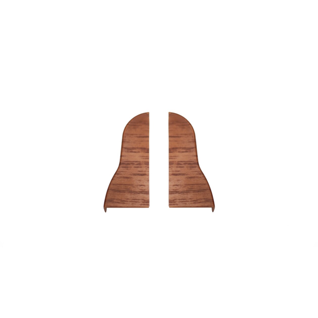 Set terminatie stanga/dreapta pentru plinta PVC VKP, 53x15 mm, mahon