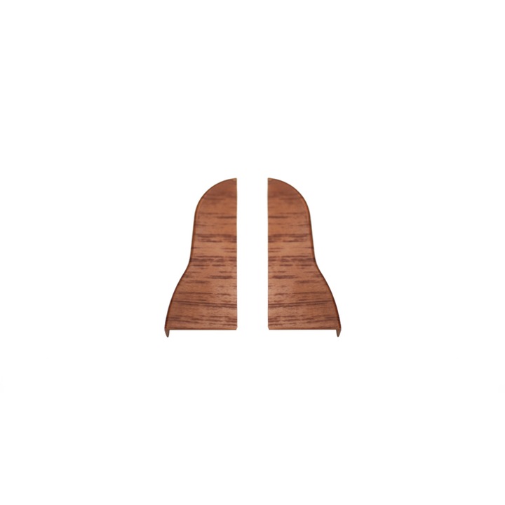 Set terminatie stanga/dreapta pentru plinta PVC VKP, 53x15 mm, mahon