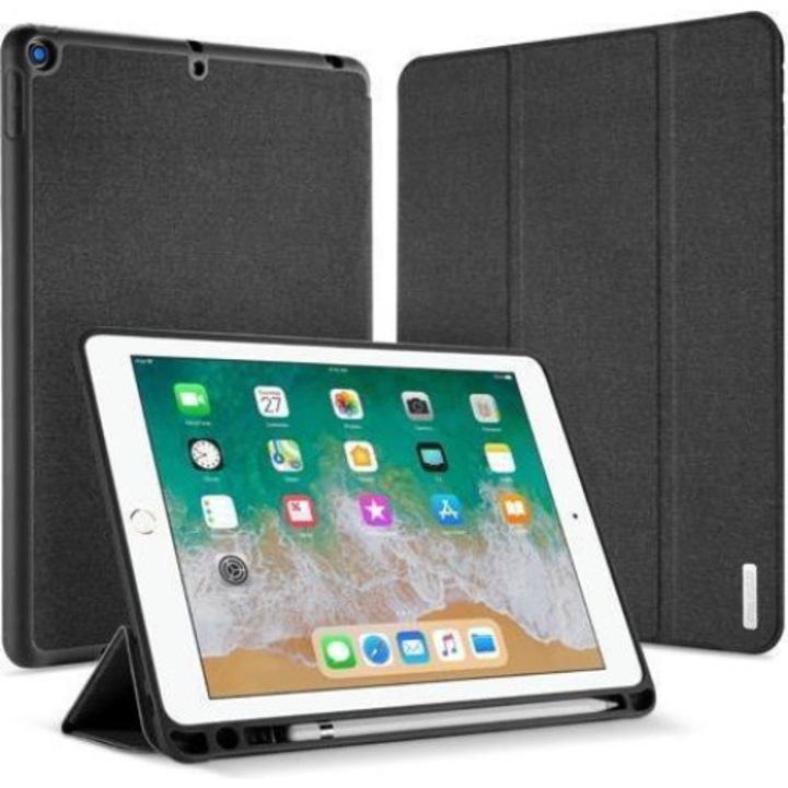 Калъф с Pen Поставка за iPad Air/ 6/ 5 9.7", Dux Ducis Domo Case, Черен