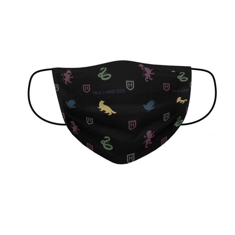 Masca De Protectie Faciala Harry Potter Hogwarts Houses, Poliester , 2 Straturi Pentru Adulti