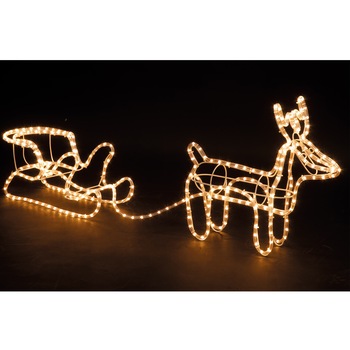Decoratiune luminoasa Craciun sanie cu ren, 9 m, lumina calda Decoratiune luminoasa Craciun sanie cu ren, 9 m, lumina calda