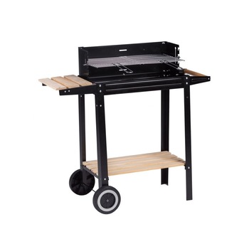 Gratar Bigshot SL4828 Mobil din Metal Pentru Gurte si Gradina, 2 Rafturi din Lemn, Roti Pentru Manevrabilitate Usoara, Negru Gratar Bigshot SL4828 Mobil din Metal Pentru Gurte si Gradina, 2 Rafturi din Lemn, Roti Pentru Manevrabilitate Usoara, Negru