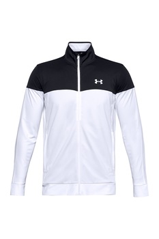 Under Armour, Bluza sport cu fermoar, pentru fitness, Alb/Negru Under Armour, Bluza sport cu fermoar, pentru fitness, Alb/Negru