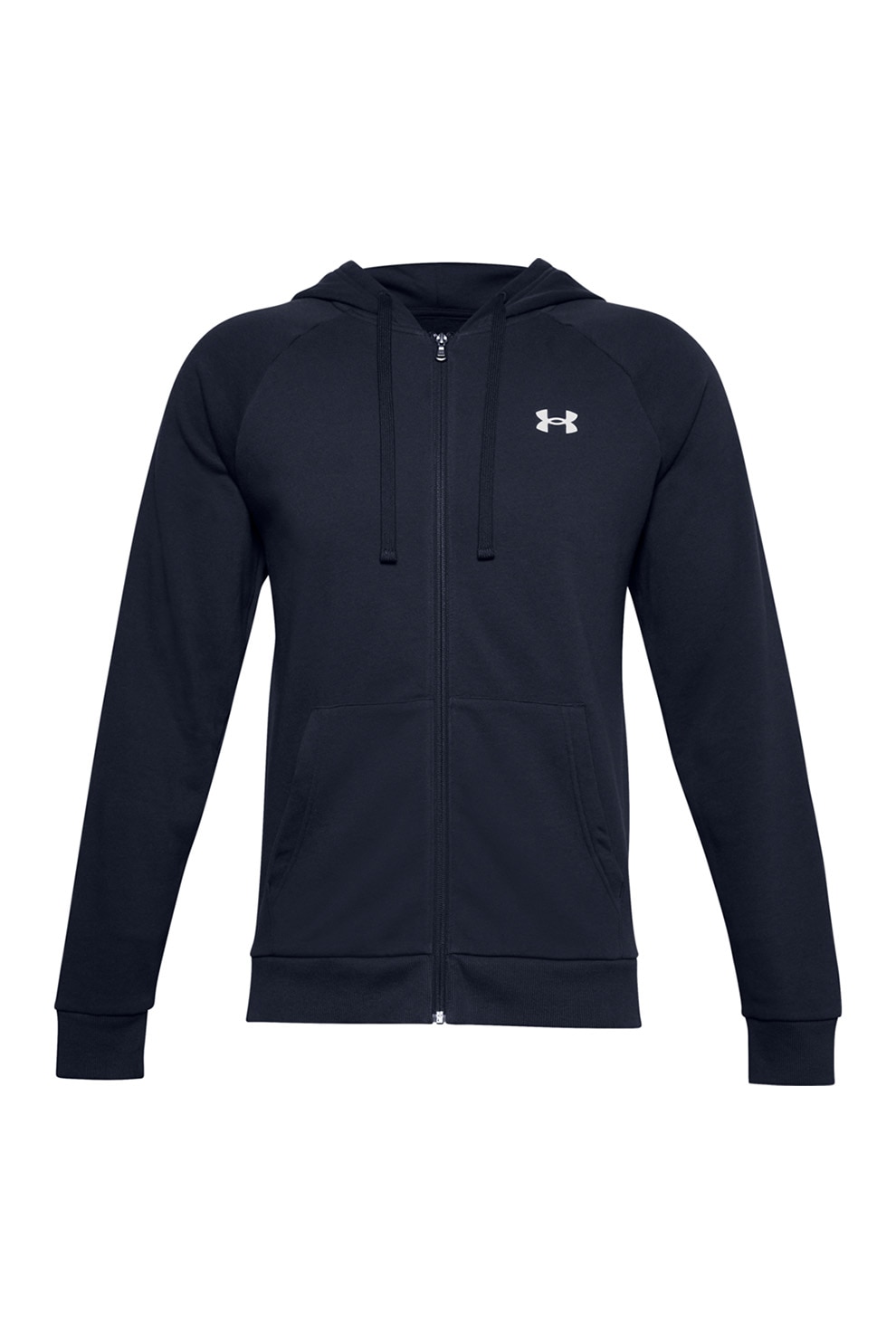 Under Armour, Hanorac din fleece cu fermoar, pentru fitness Rival, Bleumarin inchis