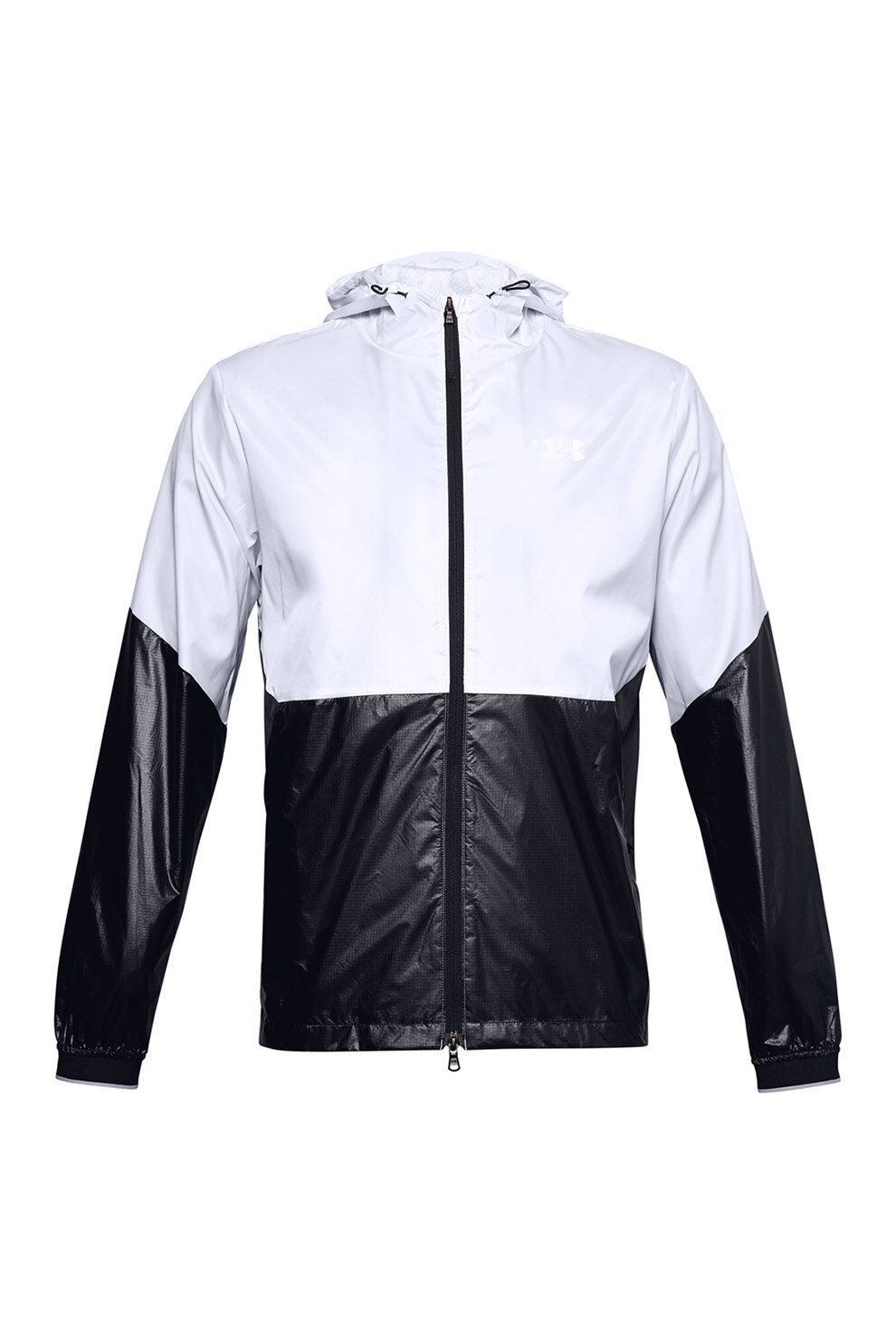 Under Armour, Jacheta rezistenta la vant, pentru fitness Recover™ Legacy, Alb/Negru