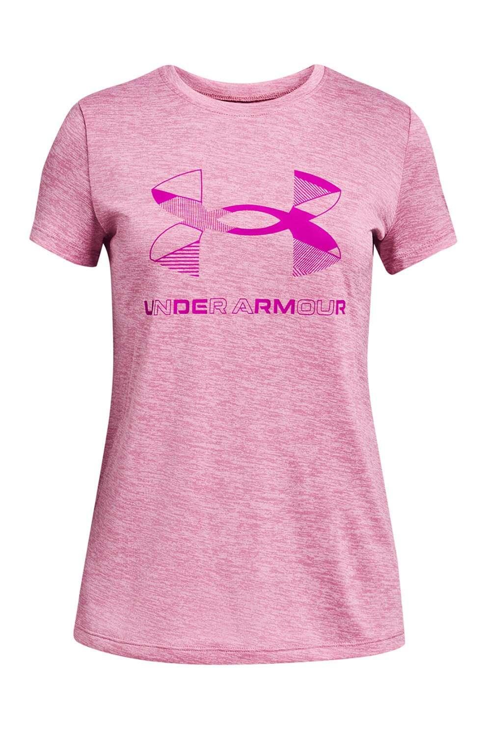 Under Armour, Tricou lejer cu logo, pentru antrenament, Roz melange