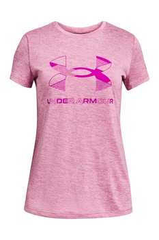 Under Armour, Tricou lejer cu logo, pentru antrenament, Roz melange Under Armour, Tricou lejer cu logo, pentru antrenament, Roz melange