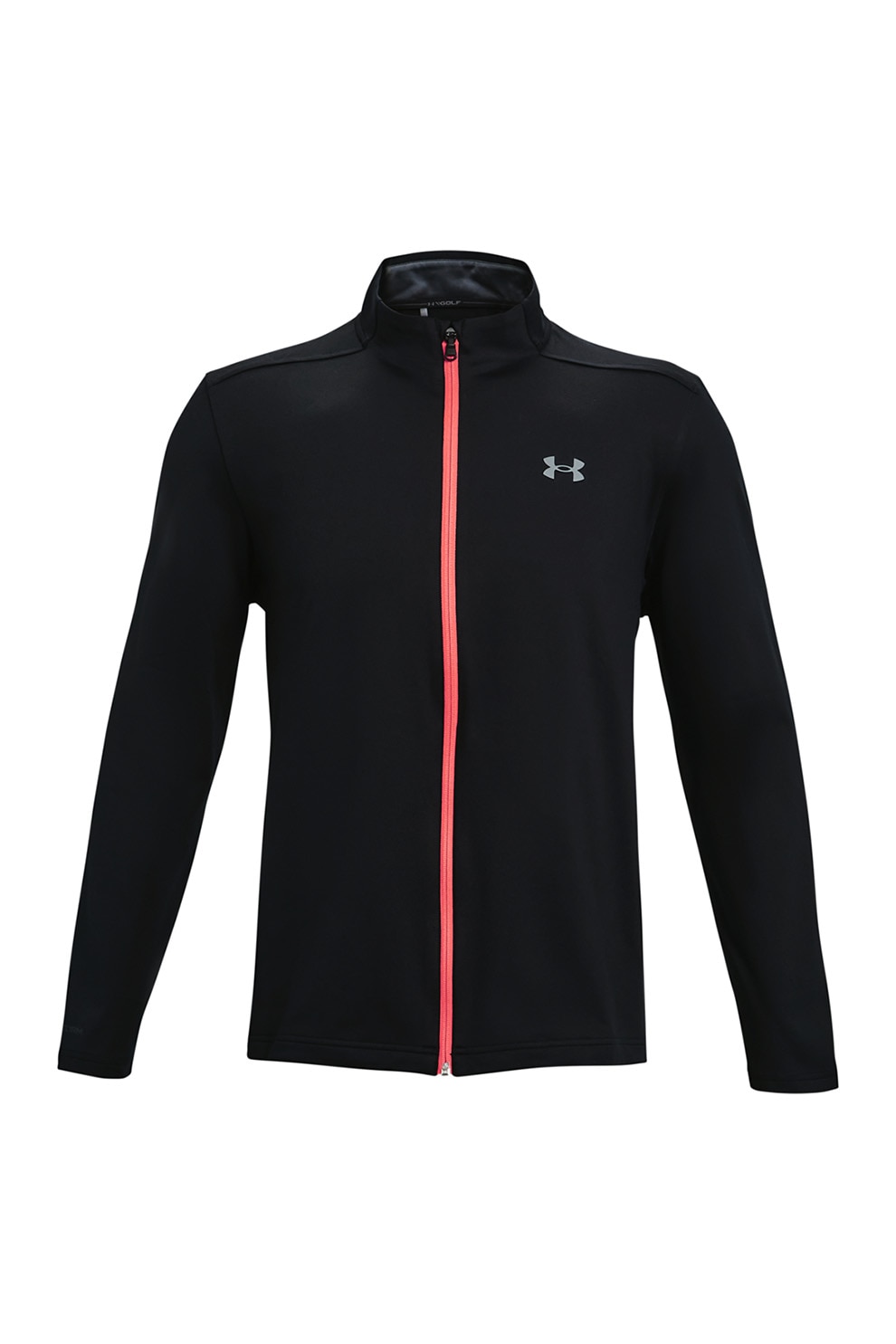 Under Armour, Bluza sport cu fermoar pentru golf Storm Midlayer, Negru/Oranj