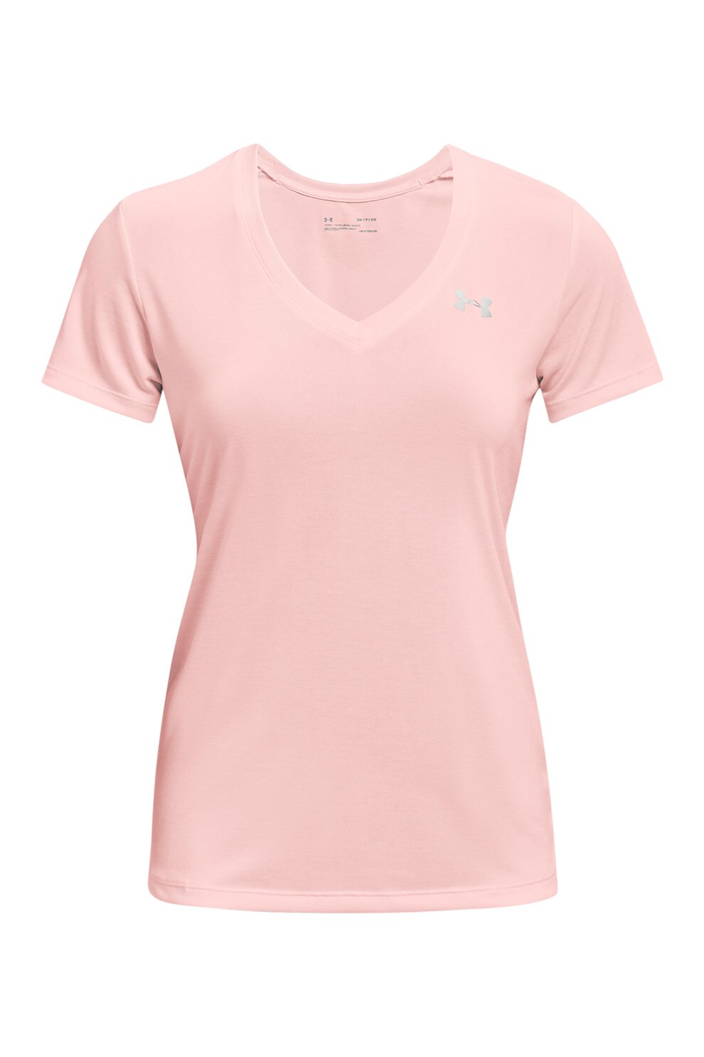 Under Armour, Tricou lejer cu decolteu in V pentru fitness Tech™ Twist, Roz pastel