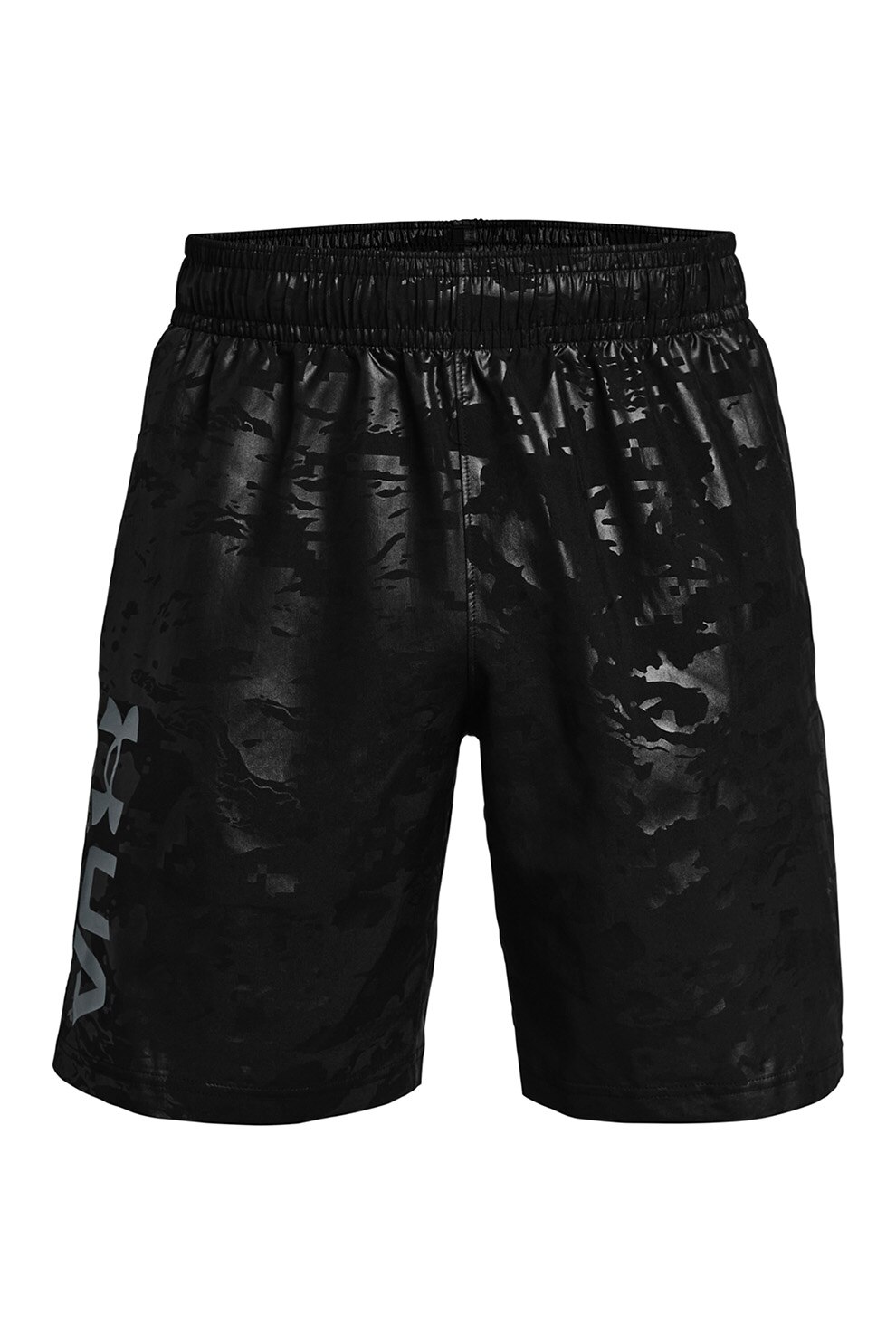 Under Armour, Pantaloni scurti lejeri cu imprimeu logo pentru fitness, Negru