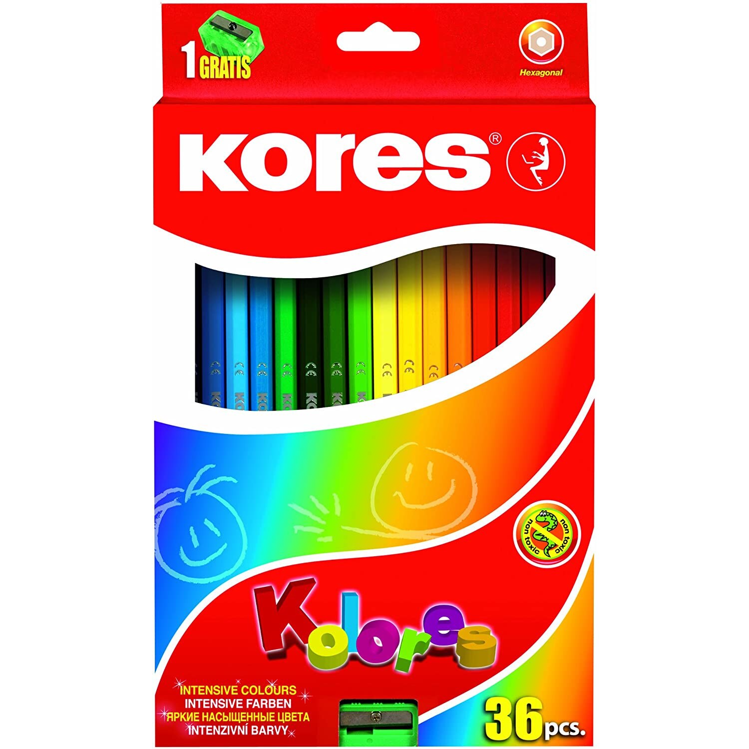 Set creioane colorate Kores, 36 de bucati