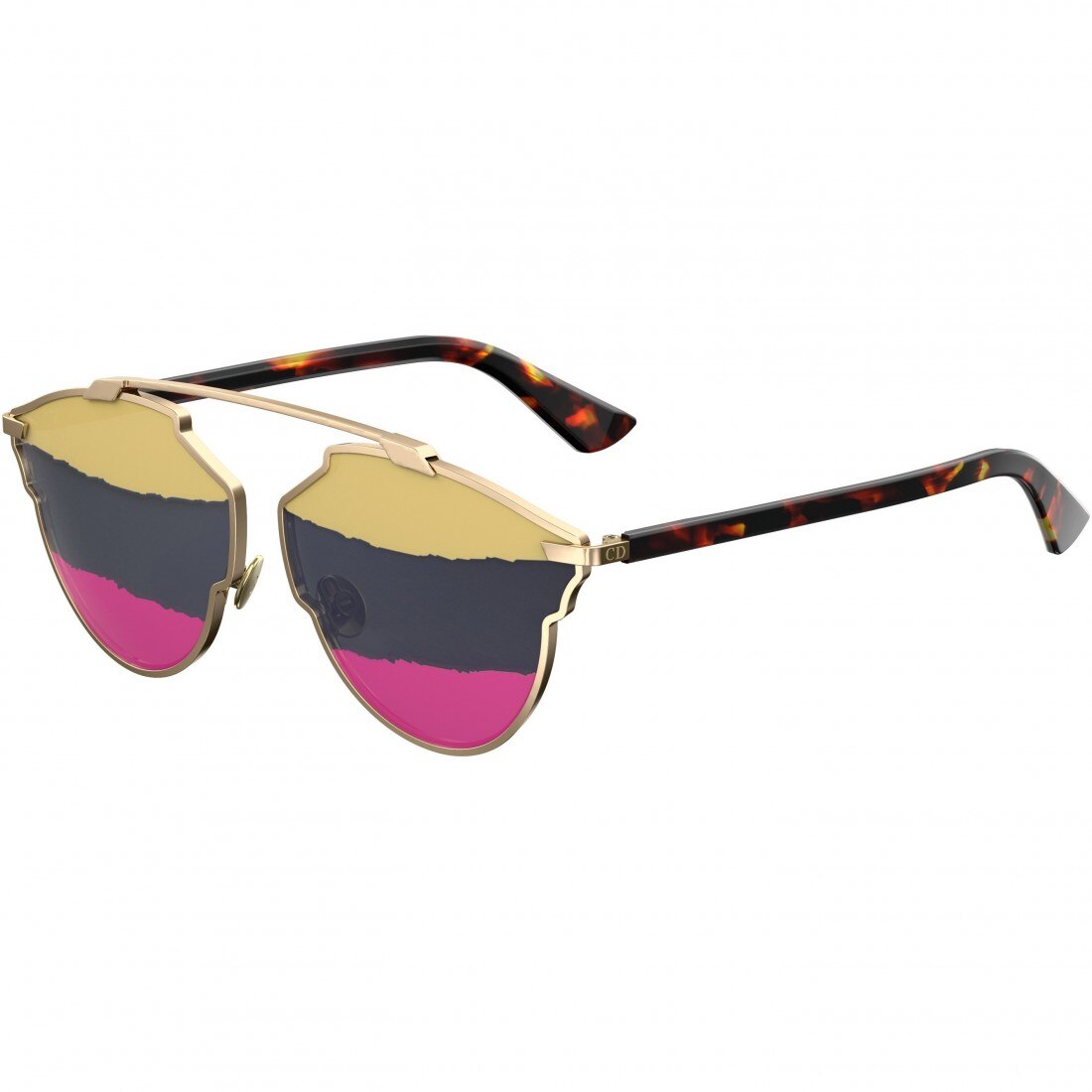 Ochelari de soare, de dama, Christian Dior, DIORSOREALA J5G 59, Auriu