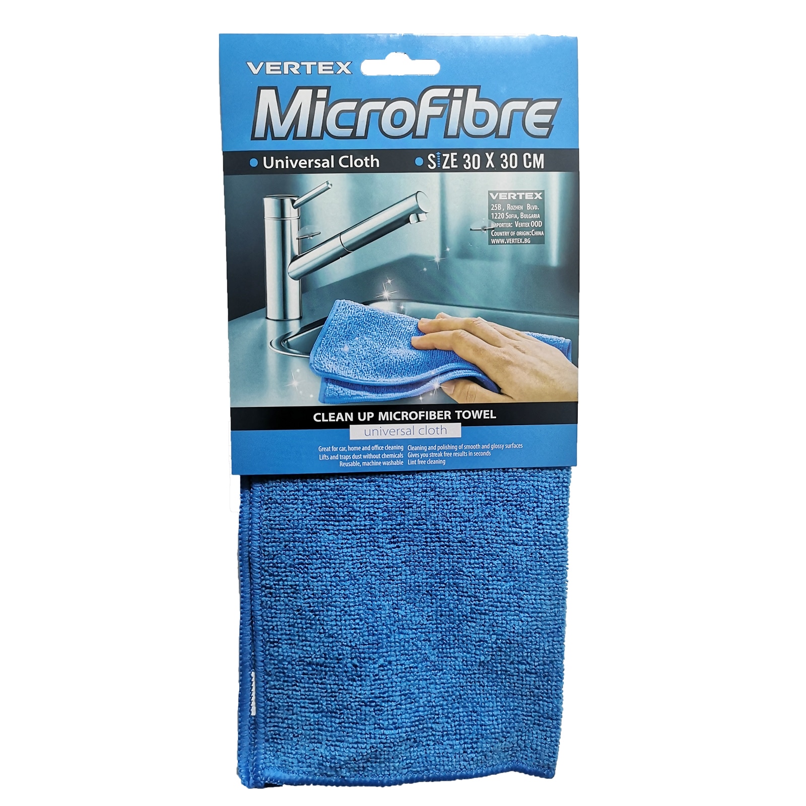 Laveta universala Vertex Microfibre, 30x30cm, 1buc