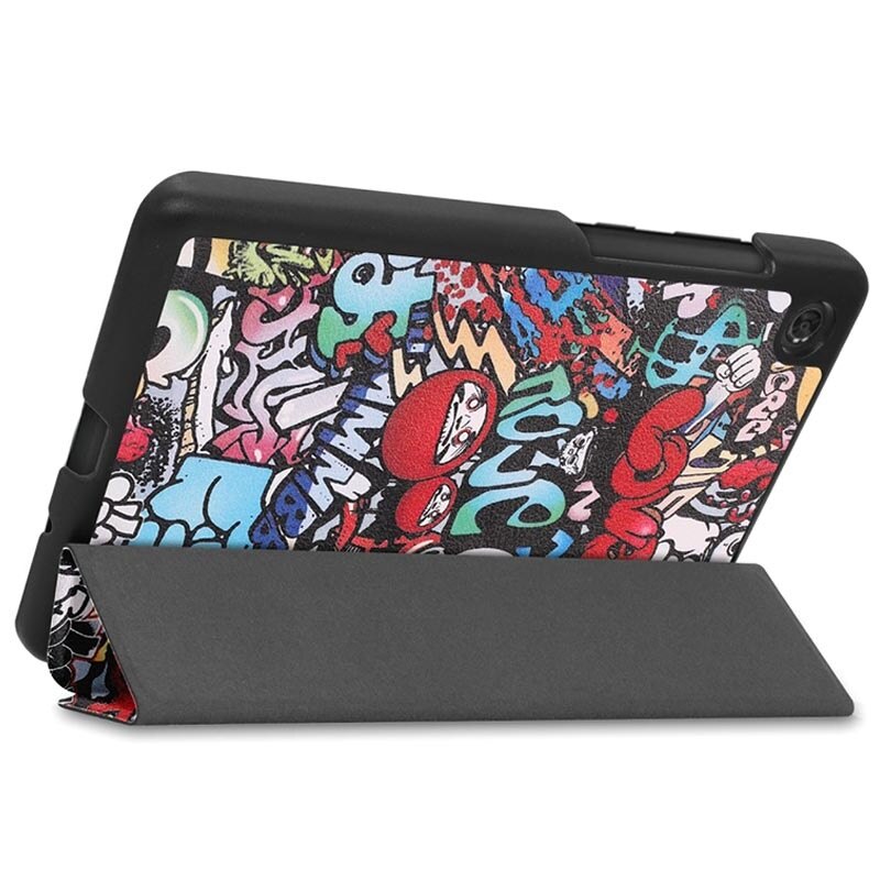 Husa tip carte pentru tableta Samsung Galaxy Tab A7 10.4 inch 2020 T500/T505 piele ecologica, model graffiti, multicolor, BBL2228