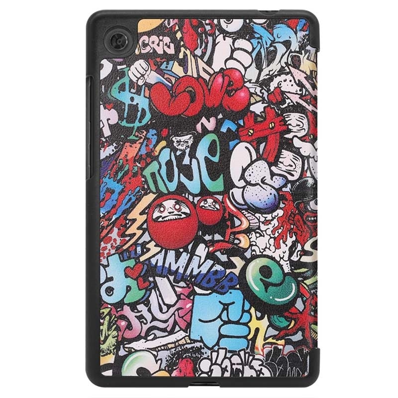 Husa tip carte pentru tableta Samsung Galaxy Tab A7 10.4 inch 2020 T500/T505 piele ecologica, model graffiti, multicolor, BBL2228