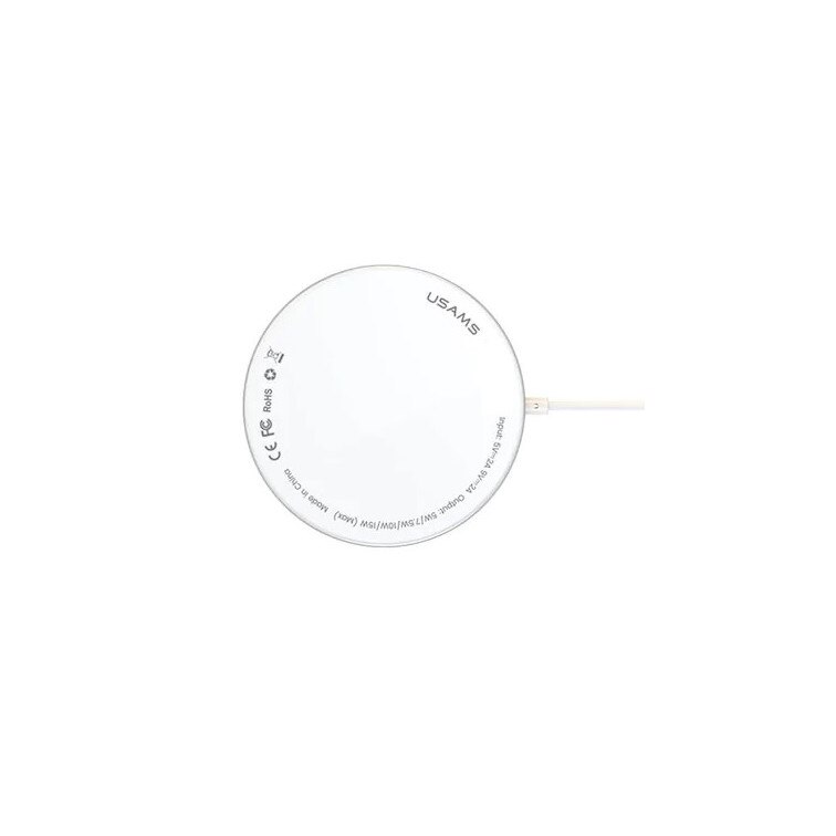 Incarcator wireless magnetic Fast Charge Usams cu incaracre rapida, 15W, (US-CD160), Alb