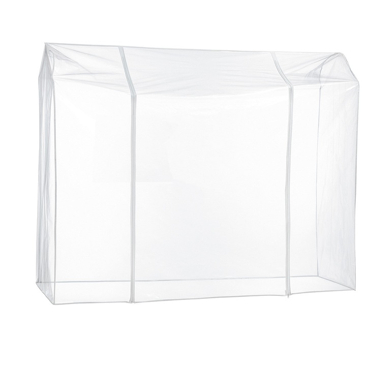 Husa de haine, Tatkraft, Mare, 183 cm, 60 cm, 165 cm, Protectie impotriva umezelii, Protectie impotriva murdariei, Protectie impotriva prafului, Protectie impotriva mirosurilor, Doua fermoare, Transparent, PVC, Greutate 0,5 kg
