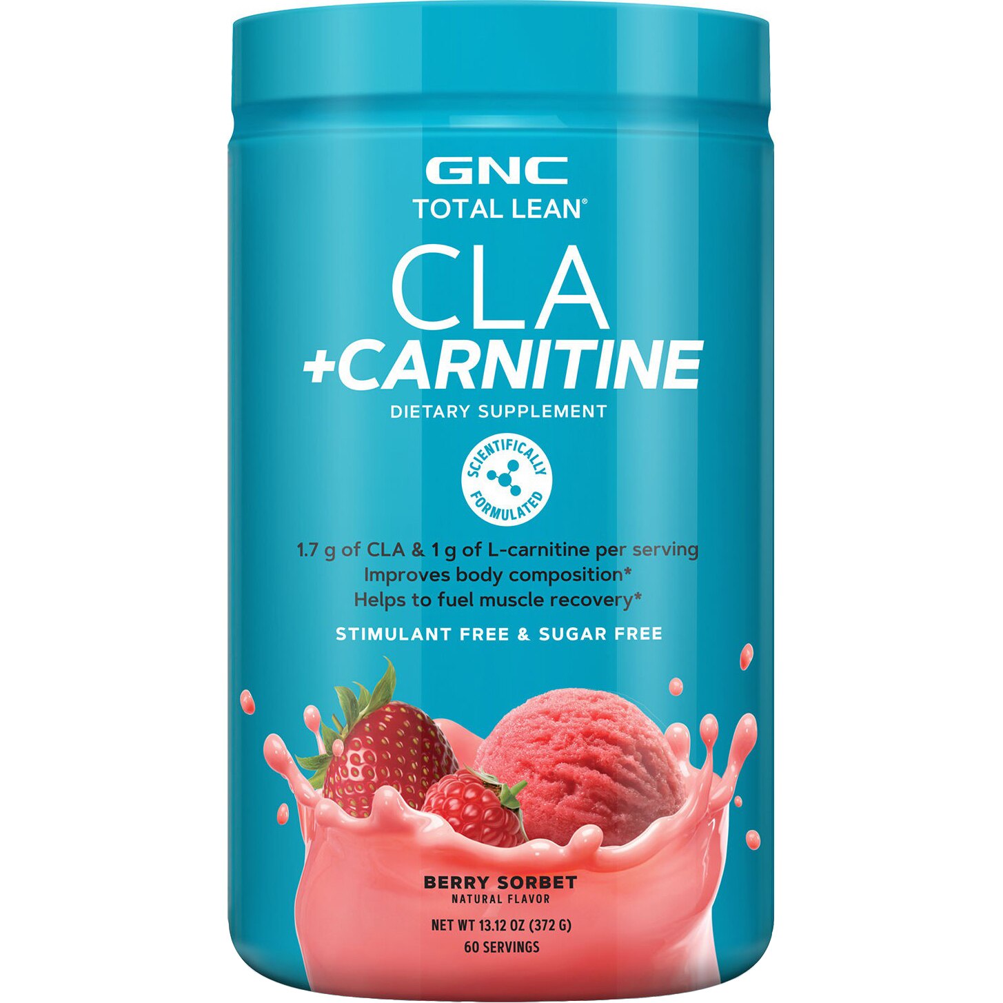 Total Lean® CLA + Carnitine, Acidul linoleic conjugat si Carnitina, cu Aroma de Serbet de Fructe de Padure, 372 g