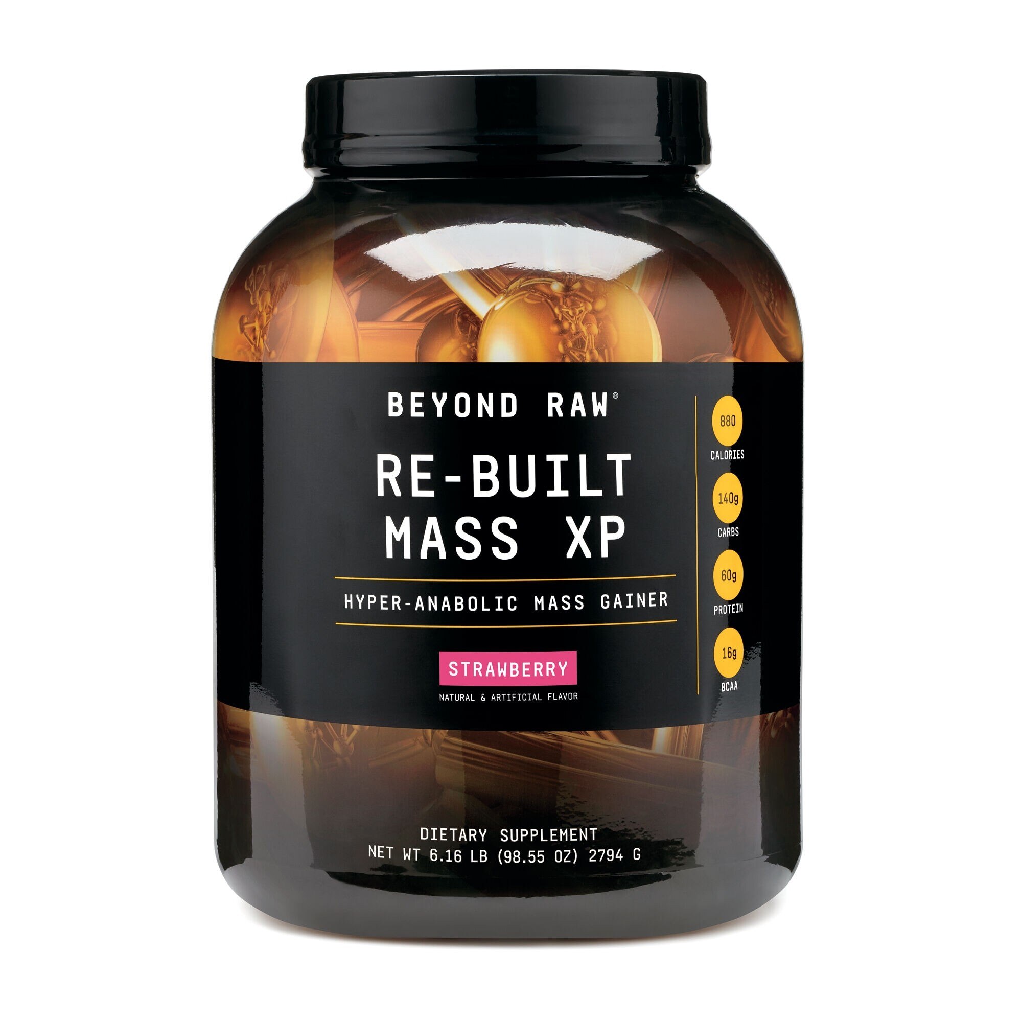 Beyond Raw® Re-Built Mass XP, Proteina din Zer, cu Aroma de Capsuni, 2794 g