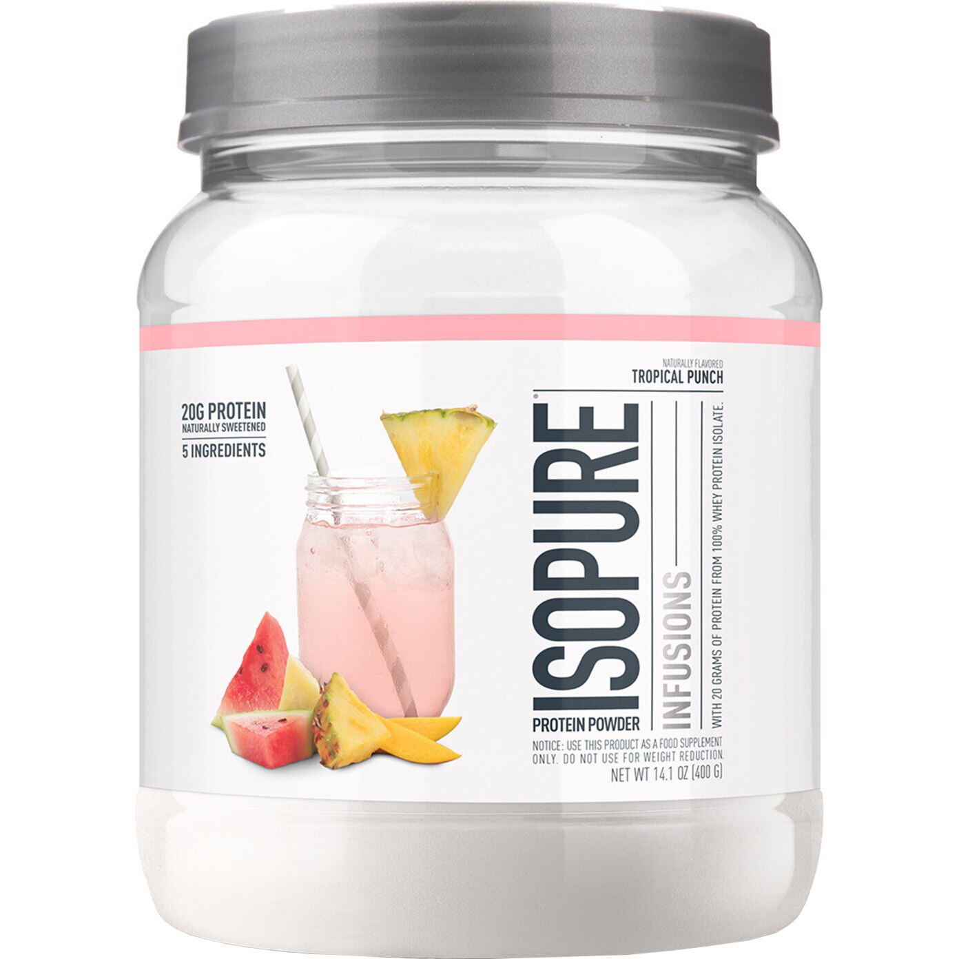 IsoPure® Infusions™, Proteina Izolata din Zer, cu Aroma de Punch Tropical, 400 g