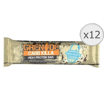 Grenade® Carb Killa® White Chocolate Cookie, Baton Proteic cu Aroma de Biscuit si Ciocolata Alba, 12 batoane x 60 g Grenade® Carb Killa® White Chocolate Cookie, Baton Proteic cu Aroma de Biscuit si Ciocolata Alba, 12 batoane x 60 g